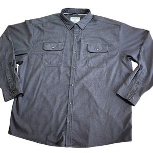 Poncho Men's XXL Reg Fit Nighthawk Button Up Shirt Magnetic Pockets Gray Flannel